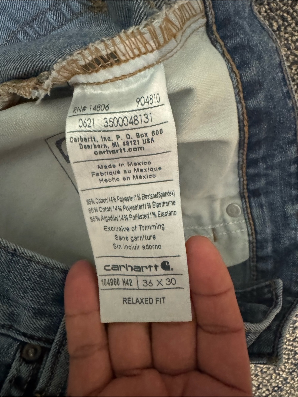 Carhartt Relaxed Fit Denim Jeans in Light Blue - Picture 8 of 8